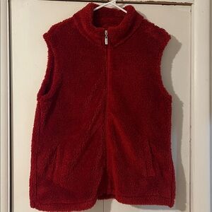 Vibrant Burgundy/Red Fleece Vest/ Maurice’s